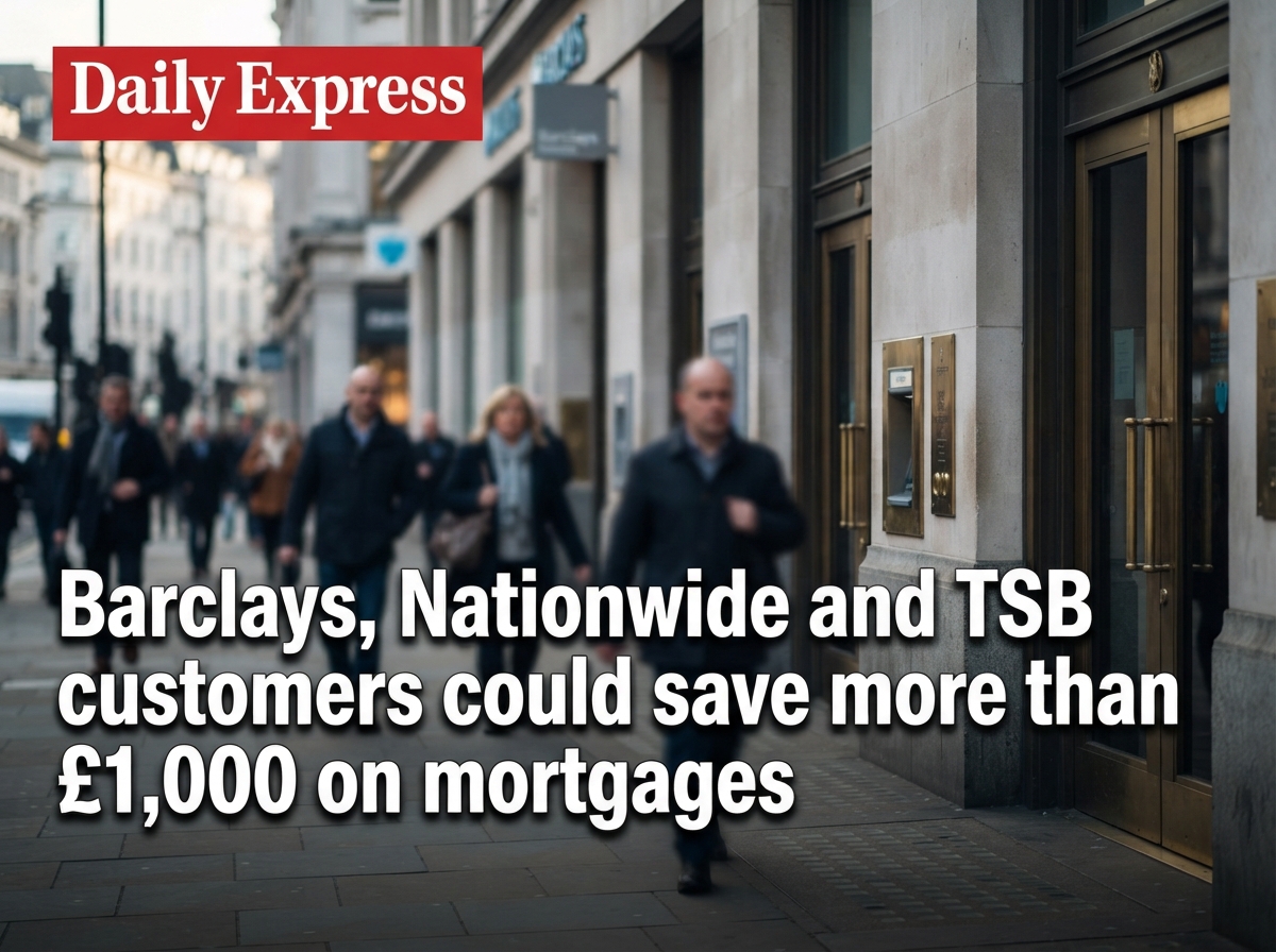 Barclays, Nationwide and TSB customers could save more than £1,000 on mortgages