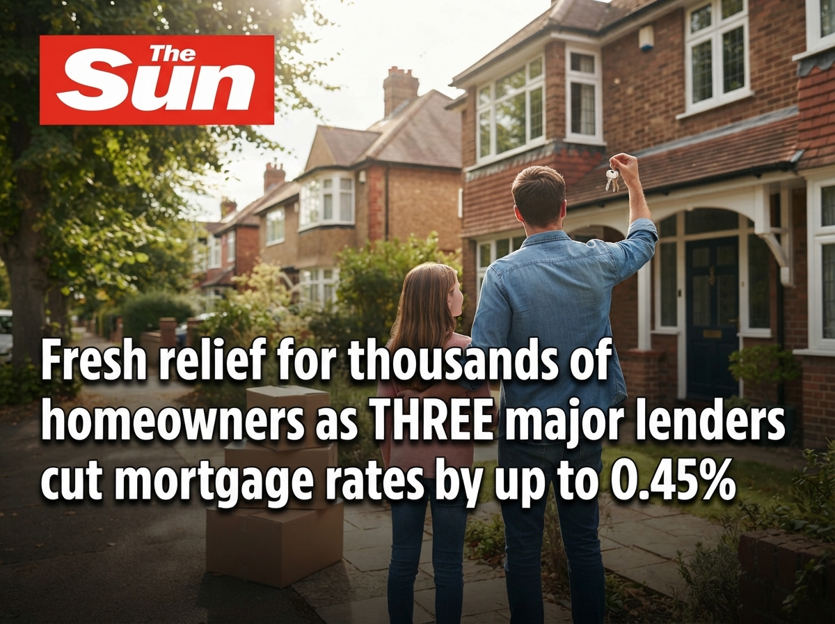 Fresh relief for thousands of homeowners as THREE major lenders cut mortgage rates by up to 0.45%