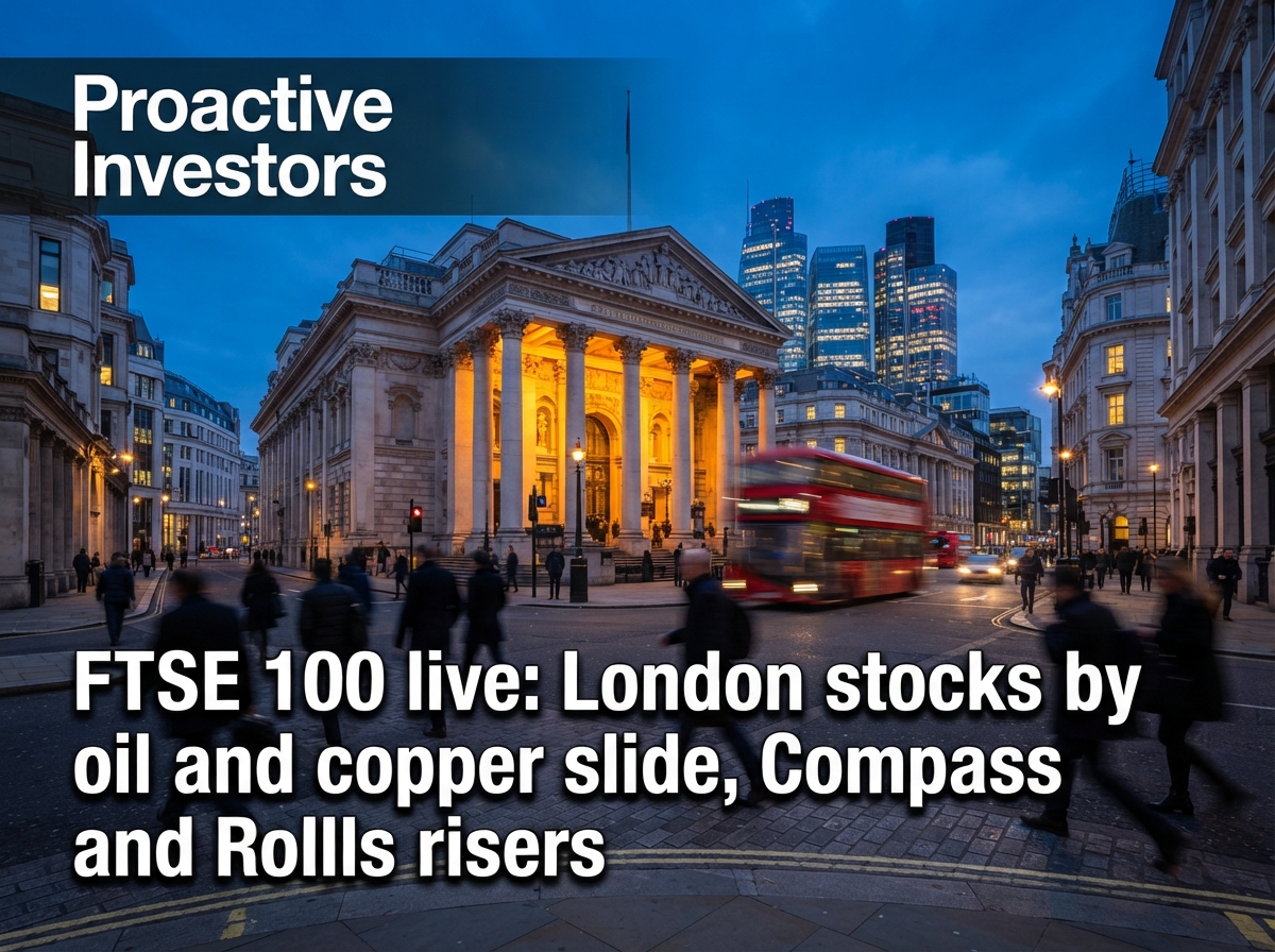 FTSE 100 live: London stocks by oil and copper slide, Compass and Rolls lead risers