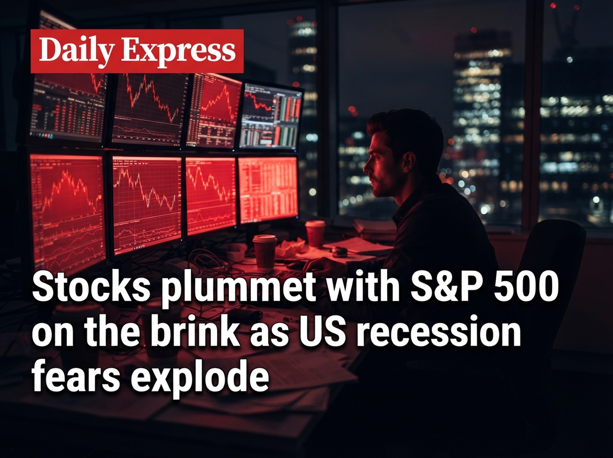 Stocks plummet with S&P 500 on the brink as US recession fears explode