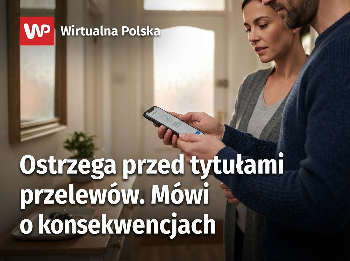 Ostrzega przed tytułami przelewów. Mówi o konsekwencjach