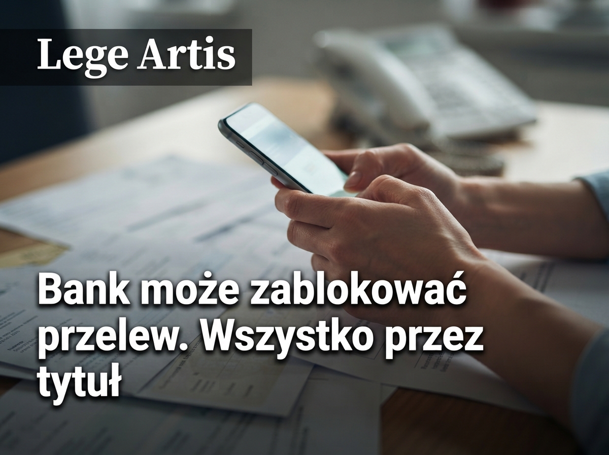 Bank może zablokować przelew. Wszystko przez tytuł