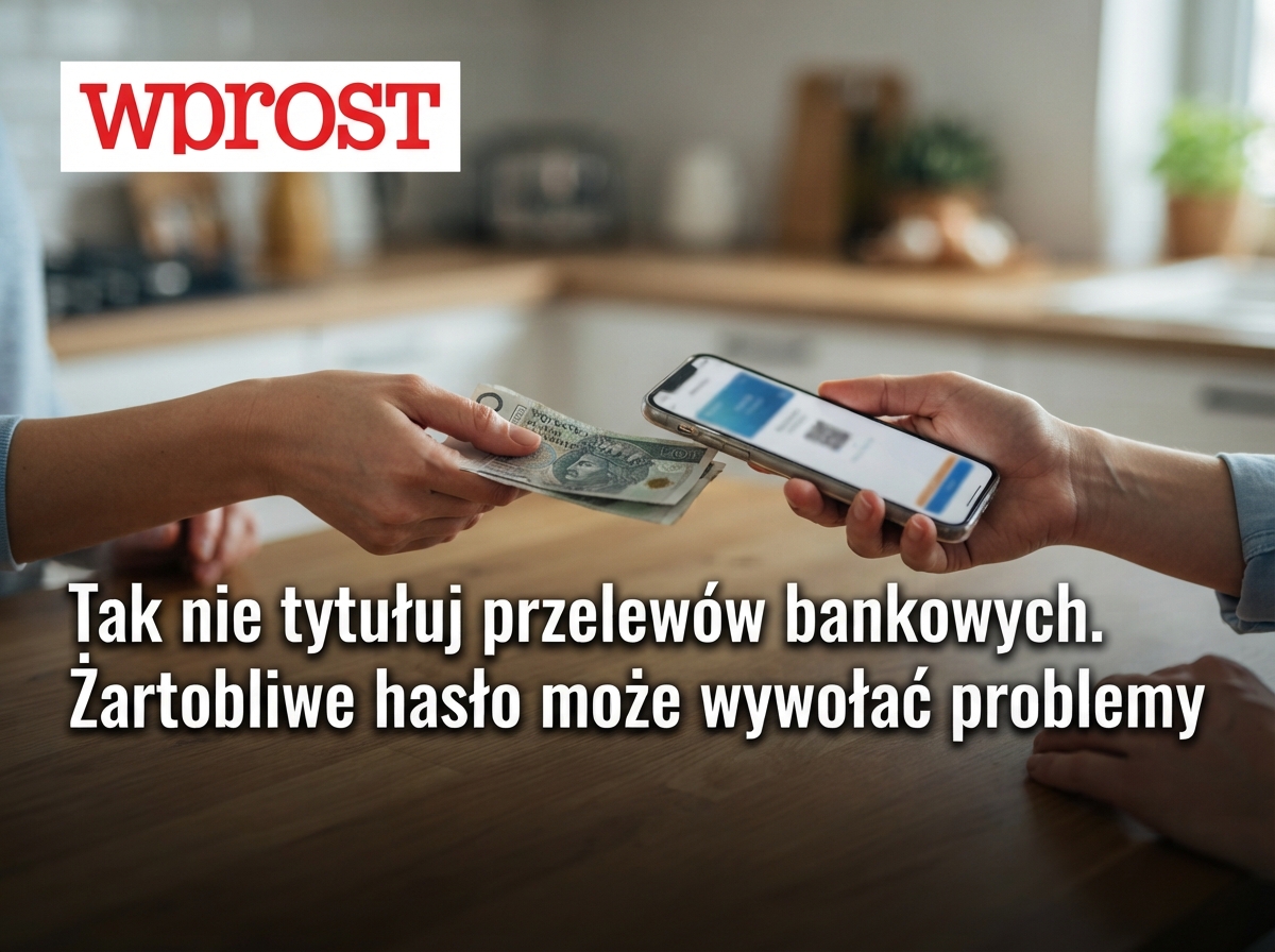 Tak nie tytułuj przelewów bankowych. Żartobliwe hasło może wywołać problemy