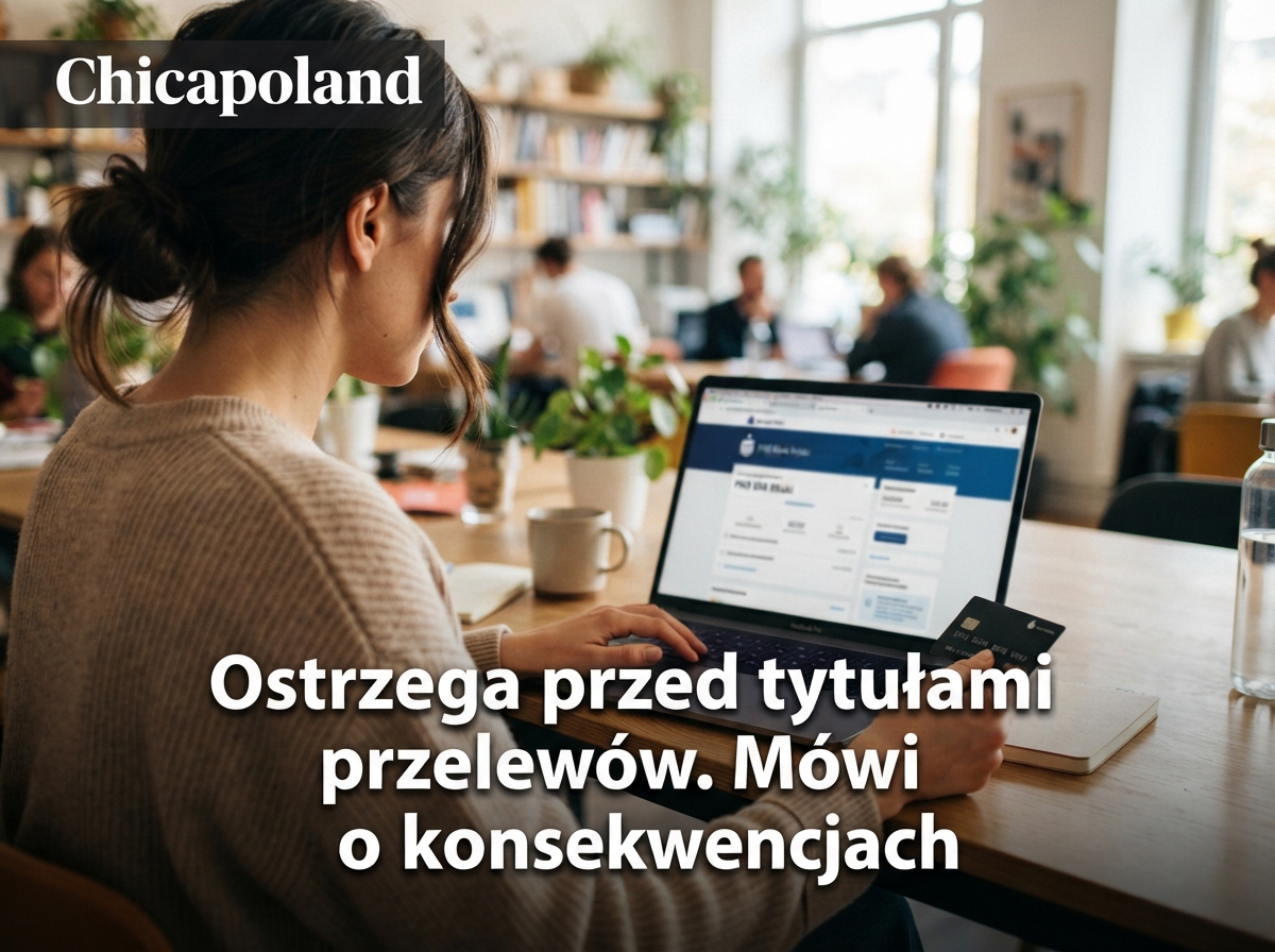 Ostrzega przed tytułami przelewów. Mówi o konsekwencjach